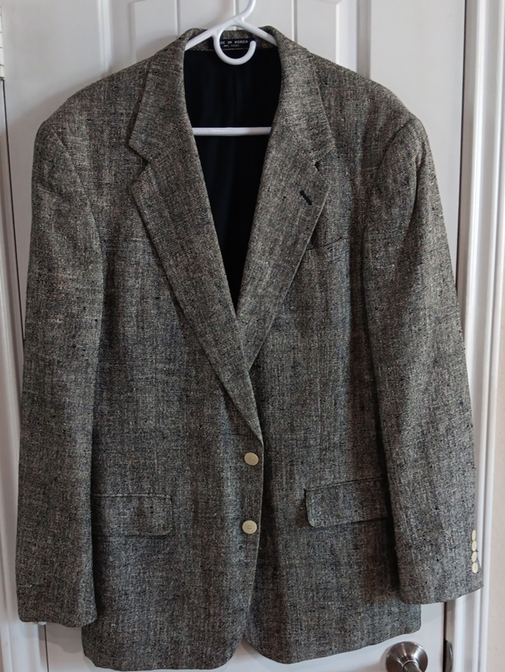 VTG Christopher Hayes 100% Silk Donegal Weave Sport Coat 40L Grey
